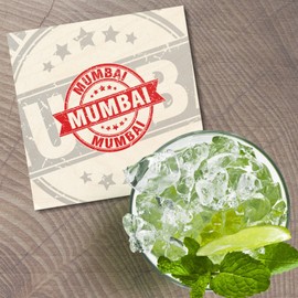 Unbranded Mumbai Travel Grunge 4'' X 4'' Square Wooden Coaster