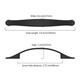 Asidrama 10 Pack 3.75 Inch(96mm) Matte Black Kitchen Cabinet Handles Cabinet Pulls Kitchen Cabinet Hardware for Cupboard Drawer Pulls