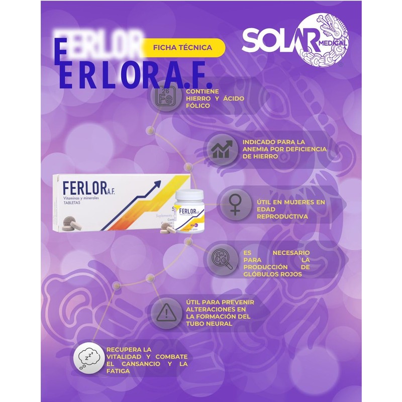 FERLOR AF Ácido Fólico/Hierro / (Coenzima Q10 CAJA CON 30