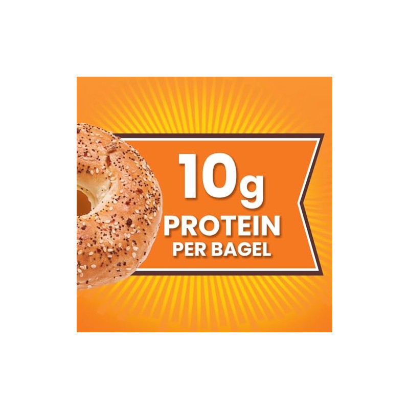 Thomas' Everything Bagels, 12 Count, 10g Protein per Bagel, 40