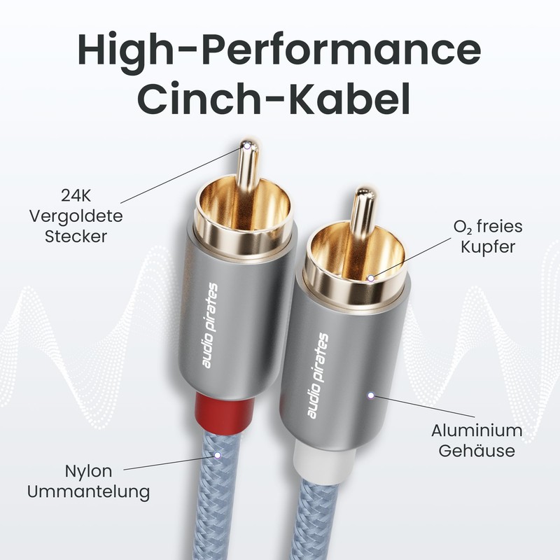 audio pirates High Performance Audio RCA Cable, 2 x 2