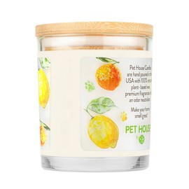 One Fur All Pet House Candle - Fresh Citrus Pack of 2-100% Plant-Based Wax Candle - Pet Odor Eliminator for Home - Non-Toxic & Eco-Friendly Air Freshening Scented Candles