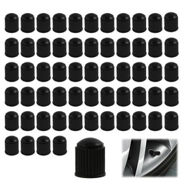 60 Pack Tyre Valve Caps on Plastic with Rubber Gasket, Universal Valve Covers for Cars, SUVs, Bicycles, Trucks, Motorcycles - Airtight, Dustproof, Black Valve Caps Bicycle