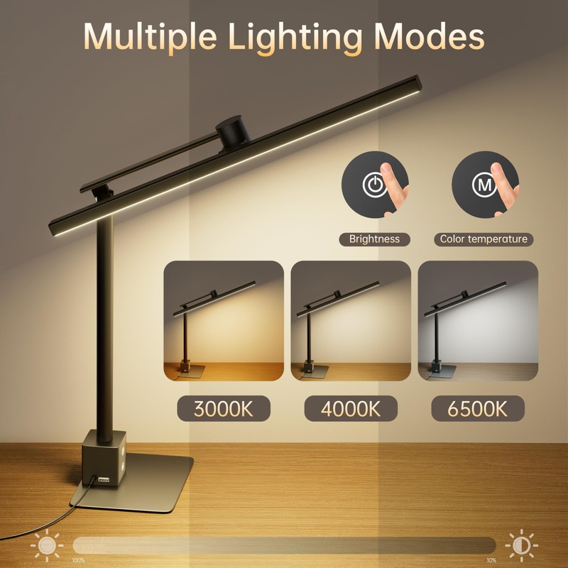 deeloop 2-in-1 LED Desk Lamp or Clamp with USB Charging