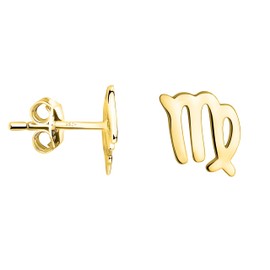 SOFIA MILANI - Women's Earrings 925 Silver – Zodiac Sign Stud Earrings, Yellow Gold, No Gemstone