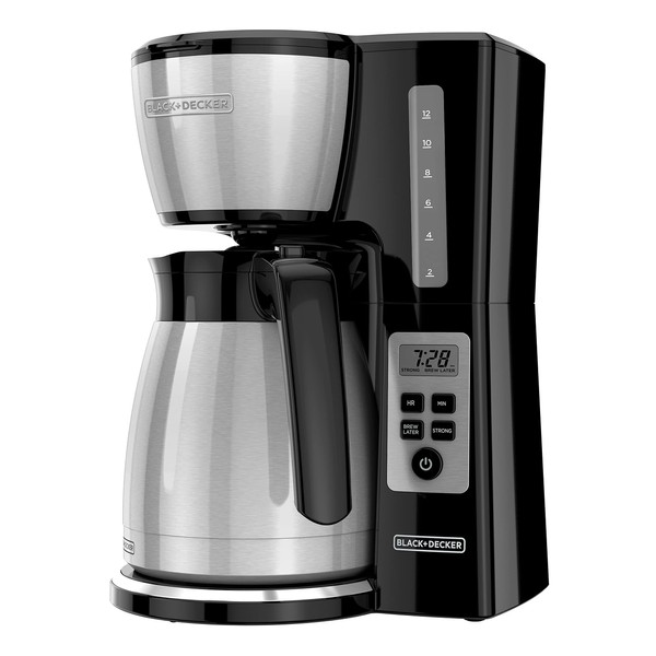 BLACK+DECKER 12 Cup Thermal Programmable Coffee Maker with Brew Strength