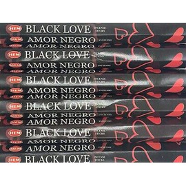 Hem Black Love Incense Sticks Agarbatti Indian Natural Fragrance Hand Rolled Pack of 6