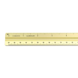 Alumicolor 3650-2 Aluminum Combination Solid Drafting Scale, 12IN, Gold