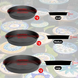 6 Pcs Round Stepping Stone Molds, 3 Size Reusable Cement Molds for Concrete, 8''/9.4''/ 10.8'' Plastic Concrete Mold for Casting Garden and Walkway