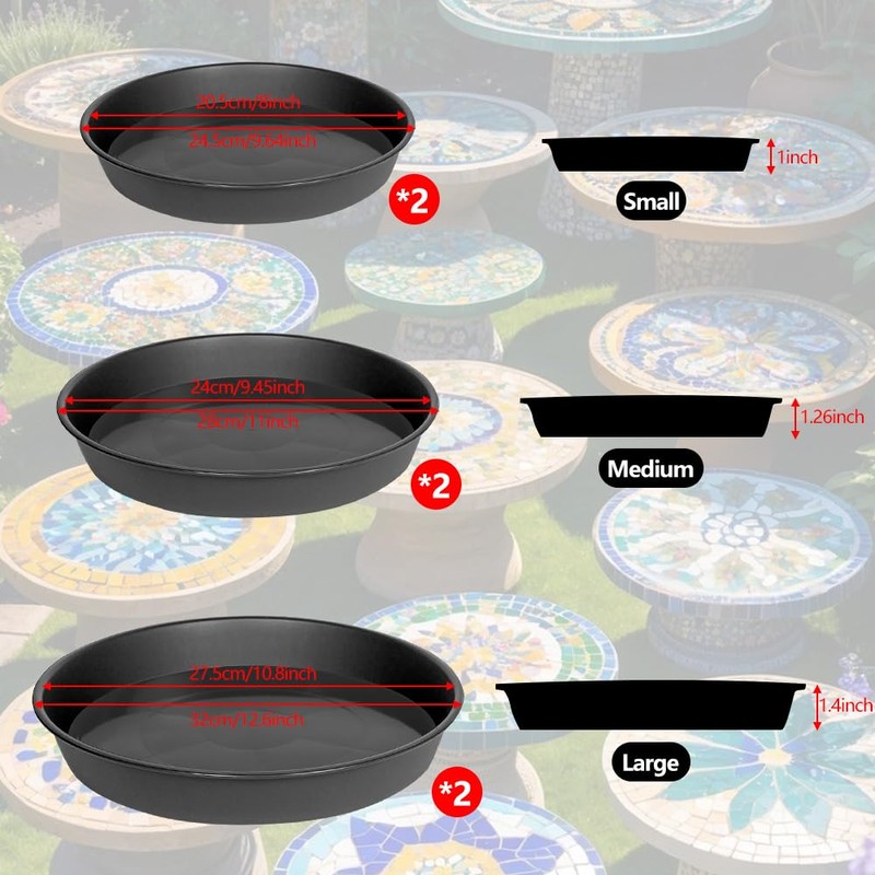 6 Pcs Round Stepping Stone Molds, 3 Size Reusable Cement