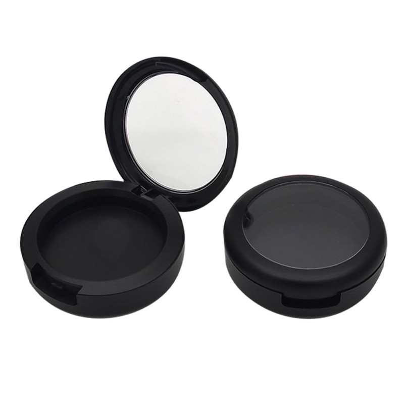Ipetboom 6pcs Round Black Refillable Container Case for Lip Balm