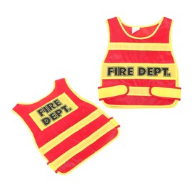 WOONEKY 2pcs Firefighter Vest Costume for Cosplay Role Play Outfit Soft Materials Imagination Creativity Development Dress Up Supplies