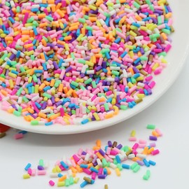 50g 5mm Mixed Polymer Clay Sprinkles Colourful Mix Clay Soft Pottery Slices DIY Nail Art Decor Slime Filler Accessories (Cylindrical)