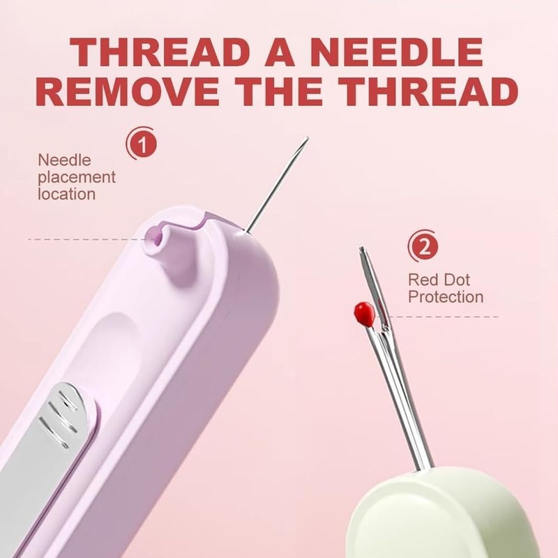 3 Pcs 2 in 1 Needle Threader Seam Ripper, Stretchable