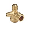 SENRISE Air Compressor Check Valve, Brass, 3-Way Male Threaded, 3/8"