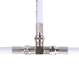 EZYUMM 2-Pack Coaxial Cable Splitter, 3-Way F Type RG6 Male to 2 Female Cable Splitter Connector for TV, Satellite, Antenna & Cable Box (Nickel Plated, 5-2500MHz)