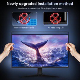 23.8 Inch Computer Privacy Screen Filter for 16:9 Widescreen Monitor, Removable Eye Protection Anti Glare Blue Light Filter Privacy Shield, Anti Scratch Anti Spy Screen Protector Film 23.8 In