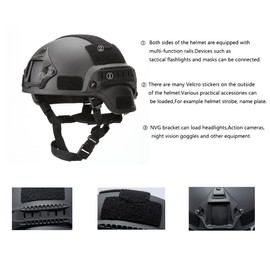 LEJUNJIE MICH 2000 Fast Base Jump Helmet PJ Style Airsoft Helmets Military Tactical Helmet for Paintball Outdoor Sports Hunting Shooting