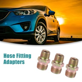 ACROPIX Universal 1/4" NPT to M16 x 1.5mm Male Straight Air Hose Fitting Connector Bronze Tone - Pack of 3