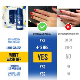 Gloves In A Bottle – Shielding Lotion for Dry Skin, Hand Lotion Travel Size, Protects & Restores Dry Cracked Skin (Travel Mini)