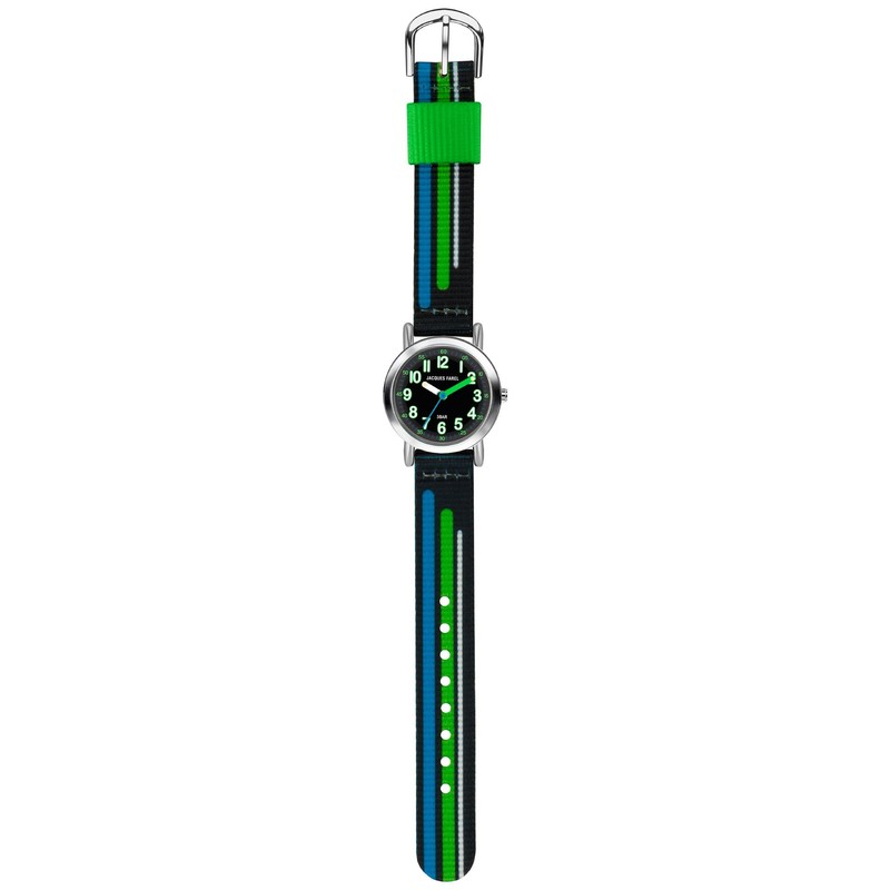 JACQUES FAREL KPS 403 Children's Analogue Quartz Watch with Fabric
