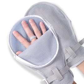 lefeke - Guantes de restricción médica, 2 unidades, guantes protectores de manos con cierre para pacientes con demencia o ancianos, niños autistas, guantes de retención de cama, soporte de