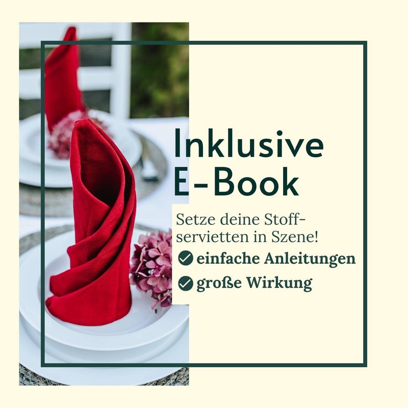 BewusstGrün 12 Fair & Sustainable Fabric Napkins + Folding Instructions,