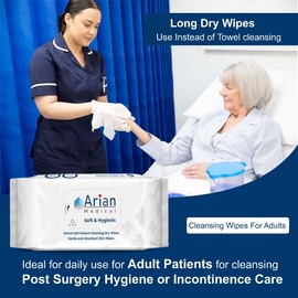 Disposable Patient Cleansing Adult Personal Care Soft Dry Wipes – 100 Count, Wet & Dry Use, Large, Soft & Thick Biodegradable Chemical-Free, Newborns, Face Towels for Sensitive Skin