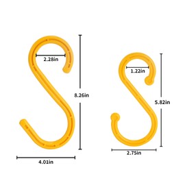 MKEKZX 6 Pack Heavy Duty S Hooks, S Hooks for Hanging Heavy Duty, Yellow Plastic Hooks for Hanging Plants,Bathroom,Kitchen,Garden Tools,Industry