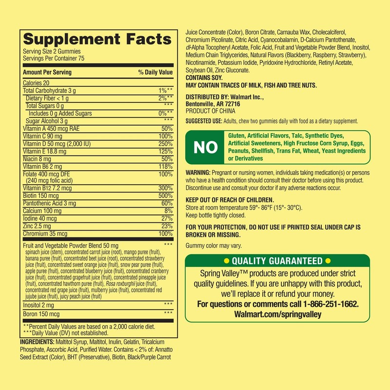 Spring Valley Zero Sugar Women's Multi Gummy, 150 Count