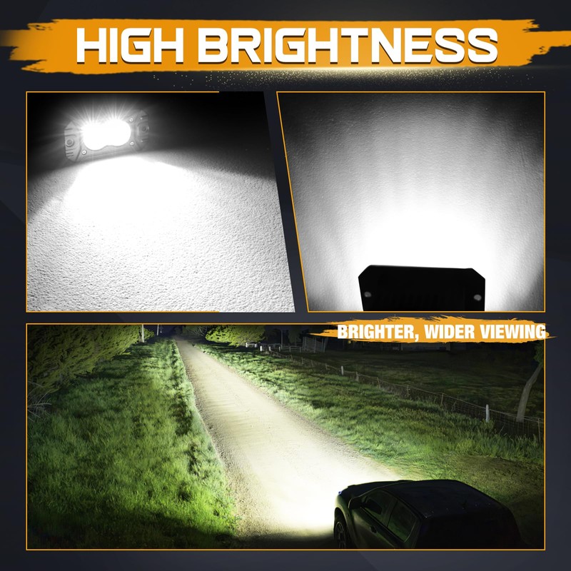 Niking Auto LED Pods, 2Pcs 3 Inch Flush Mount LED