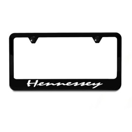 Darktech Hennessey License Plate Frame | Black Metal | Reflective | Street Racing Car USA