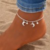Aneneiceera Boho Half Moon Anklet Bracelet Tiny Bell Anklet Double