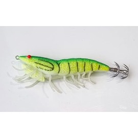 Squid fishing lure prawn shrimp with rattle luminous legs 11.5cm / 27g (CHARTREUSE GLOW)