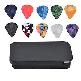 Púas de bajo, púas de Guitarra Coloridas Retro Ligeras portátiles para Ukelele para Principiantes para Guitarra eléctrica para Banjo(0,46 mm, Caja Negra)