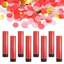 sourcing map 8Pcs Confetti Popper for Wedding, Paper Confetti Happy Birthday Table Scatter Confetti Dots for Birthday Graduation Christmas Party Supplies Decorations, 8" Red