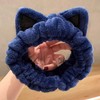 Cute Blue Face Washing Headband and Wristband Set Cat 2ea