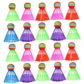 Toddmomy 20pcs Nylon Badminton Shuttlecocks Birdies - Colorful Birdies Balls Plastic Training Badminton for Kids Adult Exercise Training Accessories,Random Color