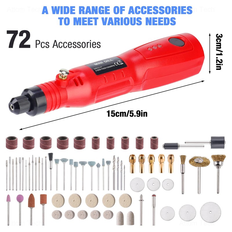 NiArt Mini Cordless Rotary Tool, 3-Speed and USB Charging Rotary