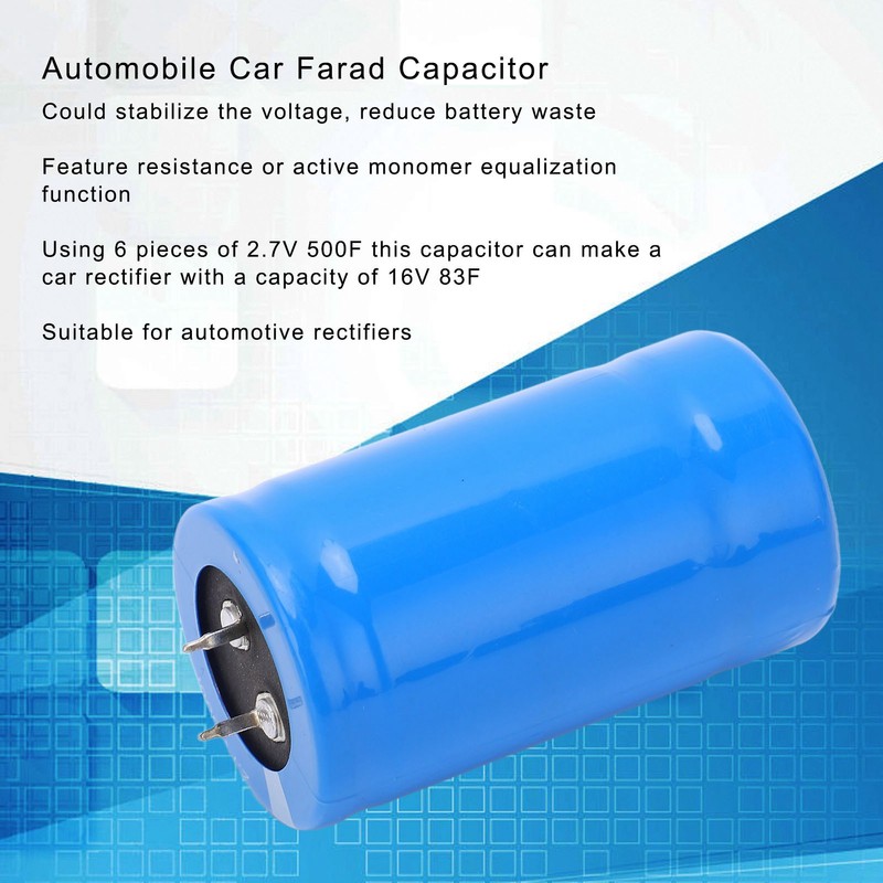2 Pcs Automobile Car Farad Capacitor 2.7V 500F Energy Saving