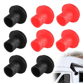 Foycow 8 Pcs RV Gutter Spout Caps - RV Gutter Guards Protect RV Cover from Gutter Spout Damage - RV Rain Spout Covers - RV Gutter Spout Covers- Included Red*4 Black*4