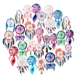 Navy Peony Dreamy Dream Catcher Stickers (27 Pieces) | Waterproof Decals for Laptops and Phones | Stickers for Scrapbook and Journal