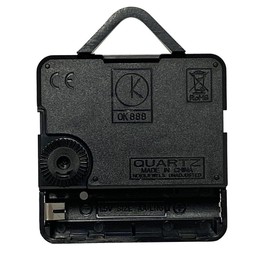 Ticking Replacement Quartz Movement with Motor Mechanism, Self-Assembly, Mounting Material, Available in Various Sizes, Plastic, Black, Short - Gold Thread 5 mm, Total Spindle Length 13 mm