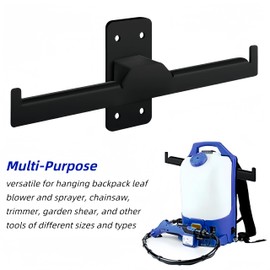 RXLIFE 2PCS Backpack Blower Sprayer Rack Wall Mounted, Heavy Duty Steel Backpack Leaf Blower Garden Sprayer Hanger, Small Chainsaw Lawn Mower Holder for Garage Trailer Indoor Storage Organization