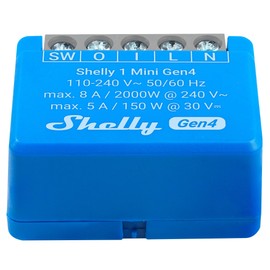SHELLY 4 x Mini Gen4 8A Wireless Bluetooth Relay Blue