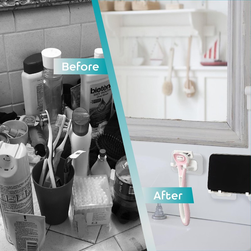 Hook LAB Self Adhesive Shower Razor Holder 2 Pack -