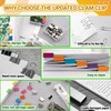 2 PCS Portable Binder Clip Stapler with 100 PCS Reusable