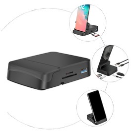 COHEALI USB C Multi Port Hub with Phone Holder Durable Splitter for Tablets Smartphones Easy Setup Material Supports Multiple Devices Simultaneously