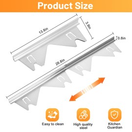 2Pack Stainless Steel Stove Gap Covers, Upgraded Gas Stove Protective Cover. Heat-resistant,attractive and convenient, 13 to 27.5 inches, ideal for filling the gap between kitchen stove and countertop