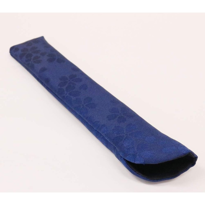 Matsumi Kogei Japanese Folding Fan Holder, Jacquard Cherry Blossom, Navy,